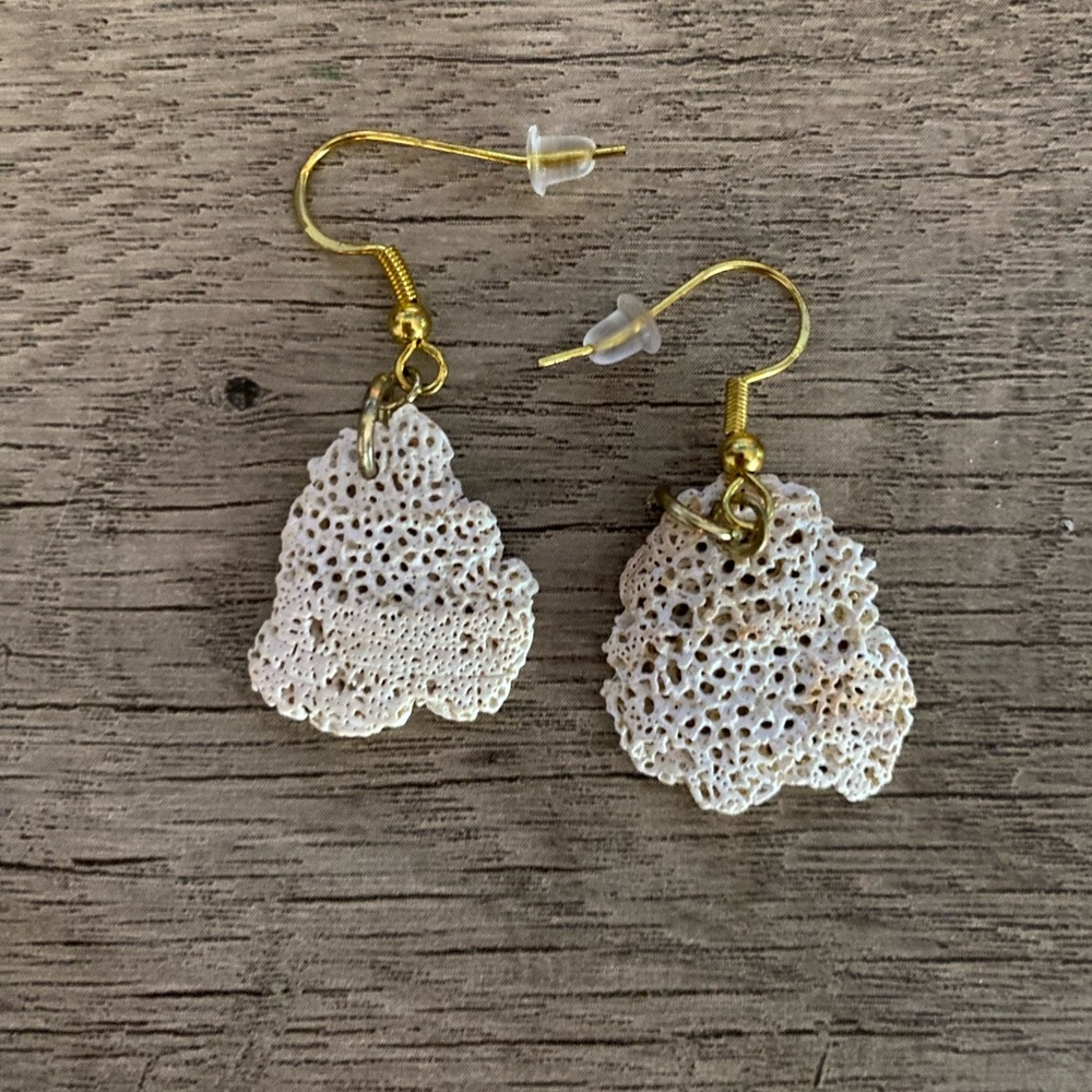 Jersey shore seashell earrings (gold)